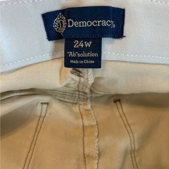 Democracy Ab Solution High Rise Wide Leg Ankle Cream Denim Womens Size 24W NWOT. - Picture 5 of 11